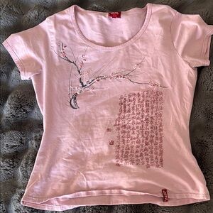 Miss Sixty Pink Fitted Graphic T-Shirt